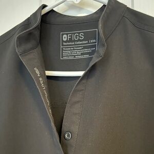 Rafaela Oversized Longsleeve Scrub Top, Black, XXS